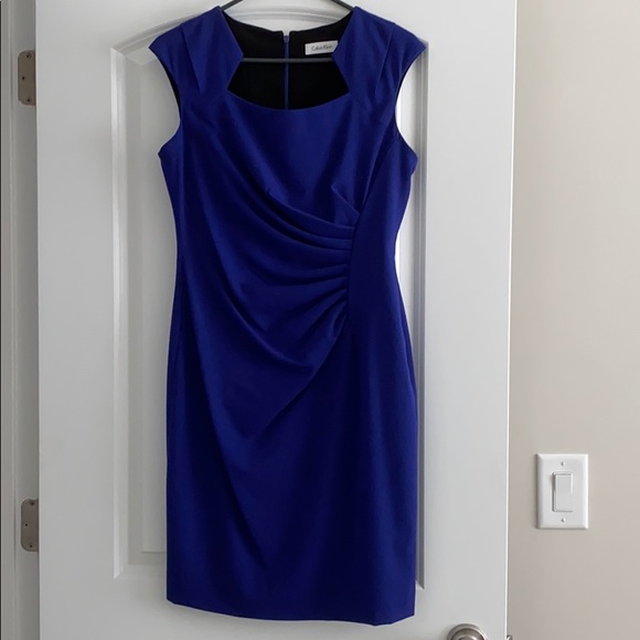 calvin klein blue cocktail dress